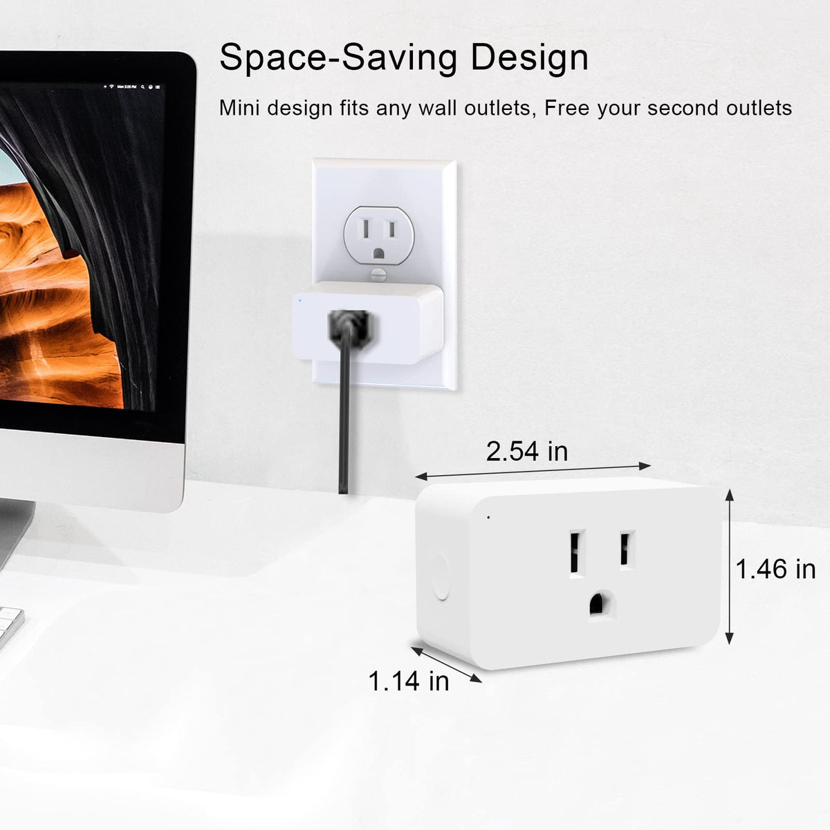 WiFi Smart Dimmable Plug 2 Pack Smart Plugs for Voice - Eva's Light Official Imagery - 3