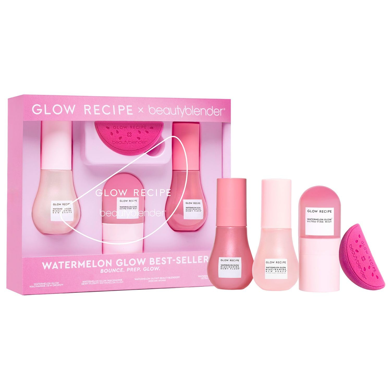 Glow Recipe x Beautyblender: Watermelon Skin & Makeup Prep Set, - Product Imagery