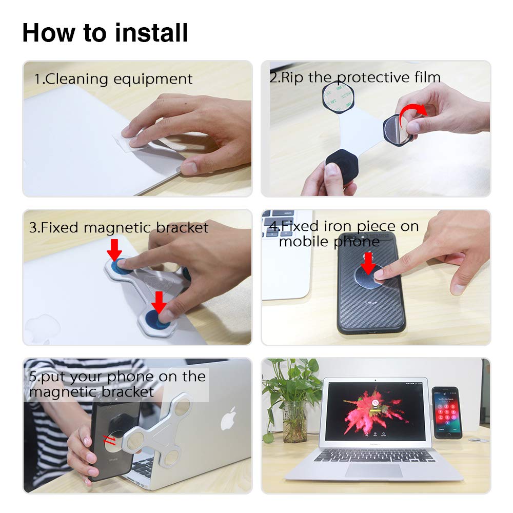 xcivi Magnetic Screen Side Phone Mount for Laptop & Monitor Screen Setup