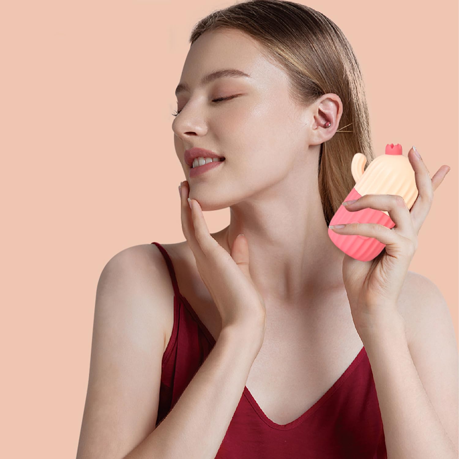 drepre Ice Roller for Face 2 Pack in pink rose, cooling skin care rollers for reducing puffiness and soothing facial skin.