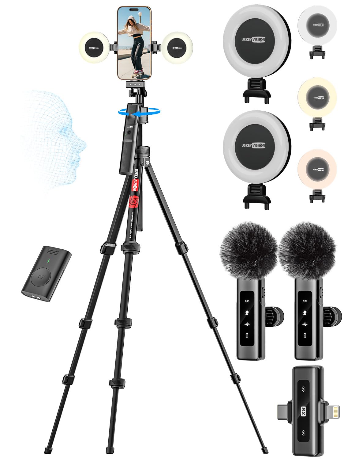 Content Creator Essentials Vlogging Kit w Mic - USKEYVISION Official Imagery - 2