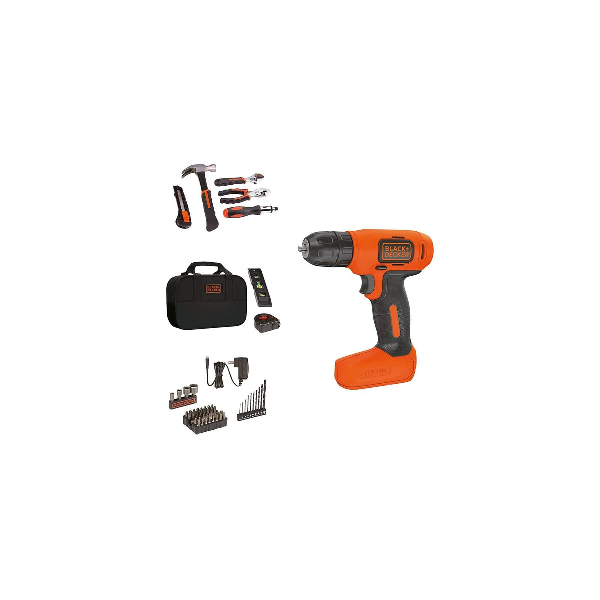 BLACK DECKER 8V MAX 57 Piece Cordless Drill and Household - Premium Selection Official Imagery - 2