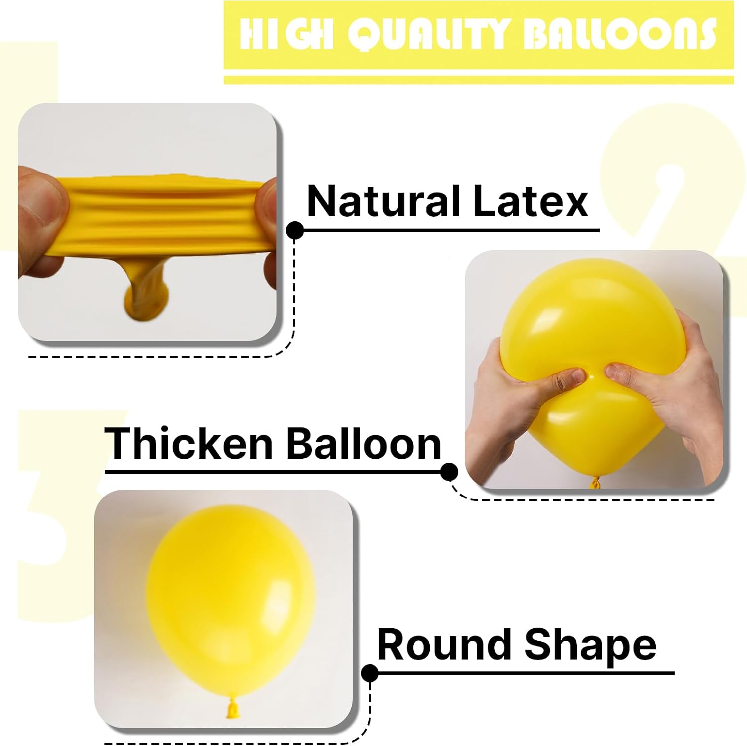 PartyWoo Yellow Balloons 127pcs Different Sizes of 18 12 10 5 Inch Matte Yellow Latex Balloon Yellow-Y55