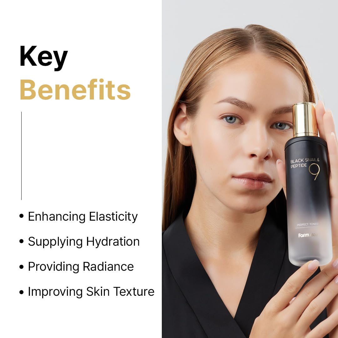Farmstay Black Snail Peptide 9 Perfect Toner Snail Mucin - FARMSTAY Official Imagery - 6