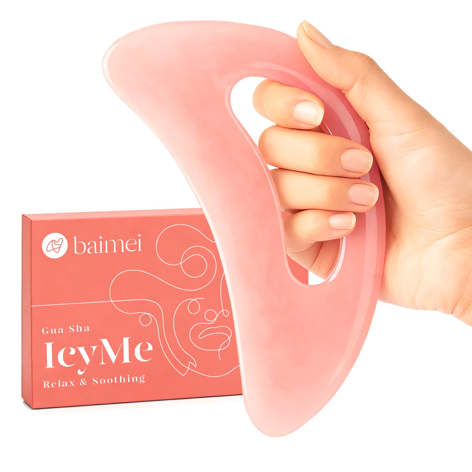 BAIMEI IcyMe ice roller and gua sha massager for full body skincare, featuring a sleek design for facial and body massage therapy.