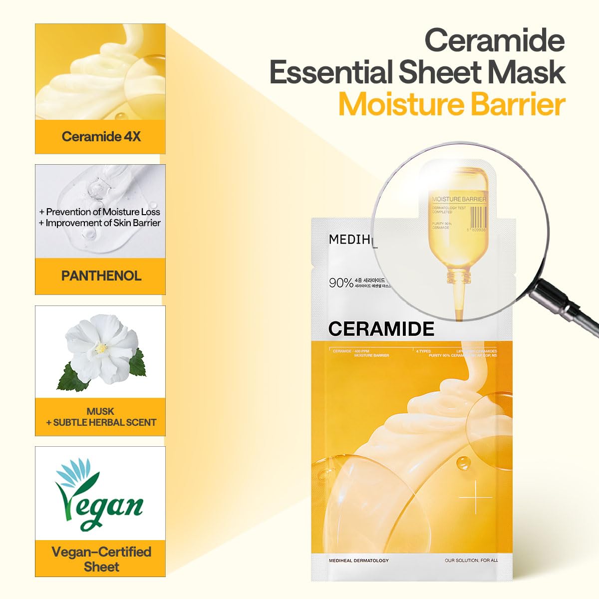 MEDIHEAL Ceramide Essential Face Sheet Mask Moisture Barrier - MEDIHEAL Official Imagery - 6