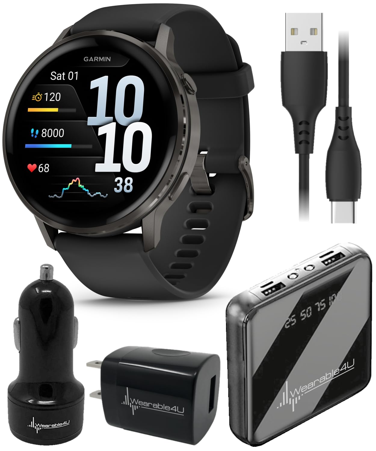 Wearable4U Garmin Venu 4 AMOLED 45mm Advanced Health & Fitness GPS Sma - View 1