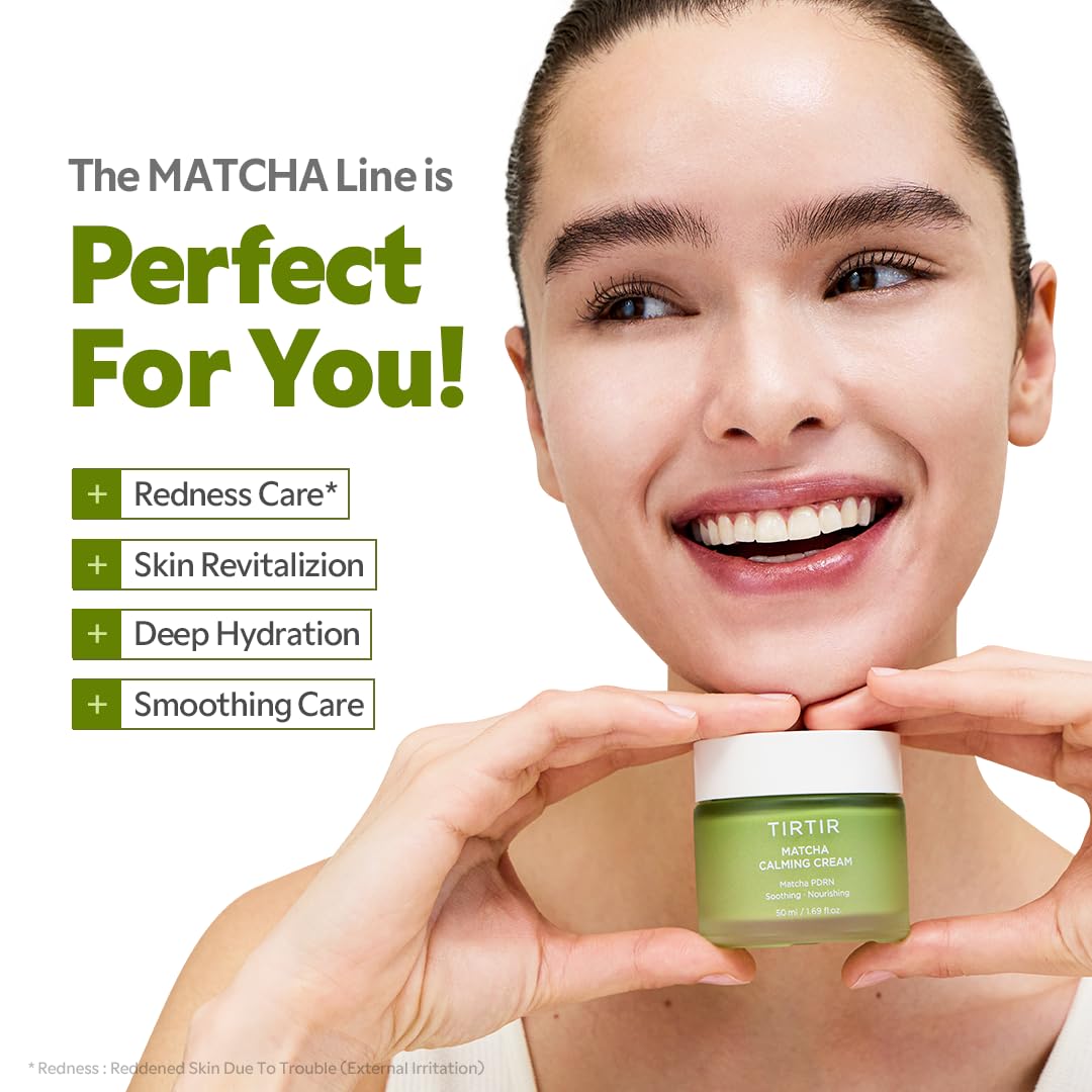 TIRTIR Matcha PDRN Calming Cream 1.69 Fl Oz | 24H Hydrating Korean Cruelty Free Moisturizer Daily Skin Care for Sensitive to All Skin - TIRTIR Official Product View 7