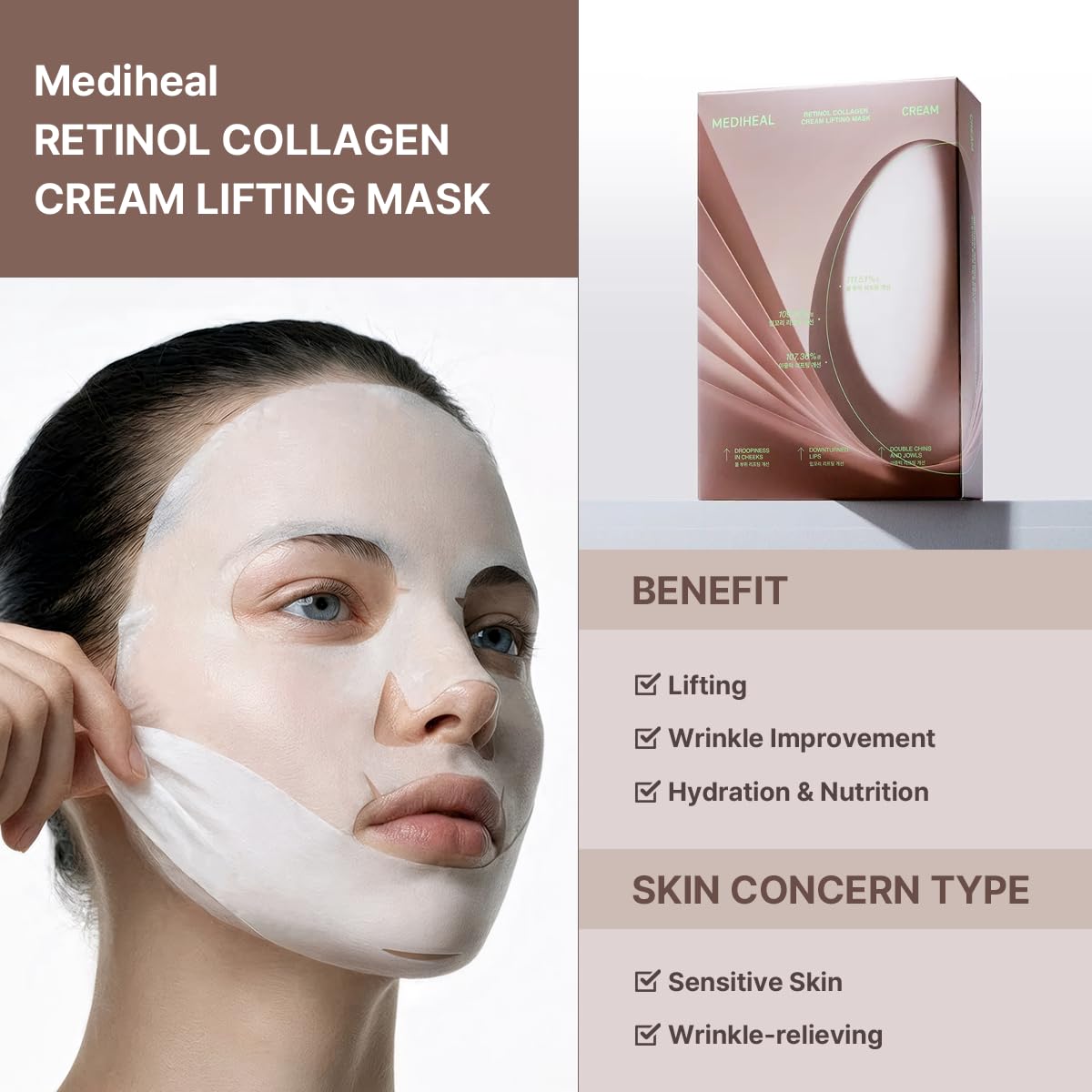 MEDIHEAL Retinol Collagen Cream Lifting Mask (4 Counts) - MEDIHEAL Official Product View 5