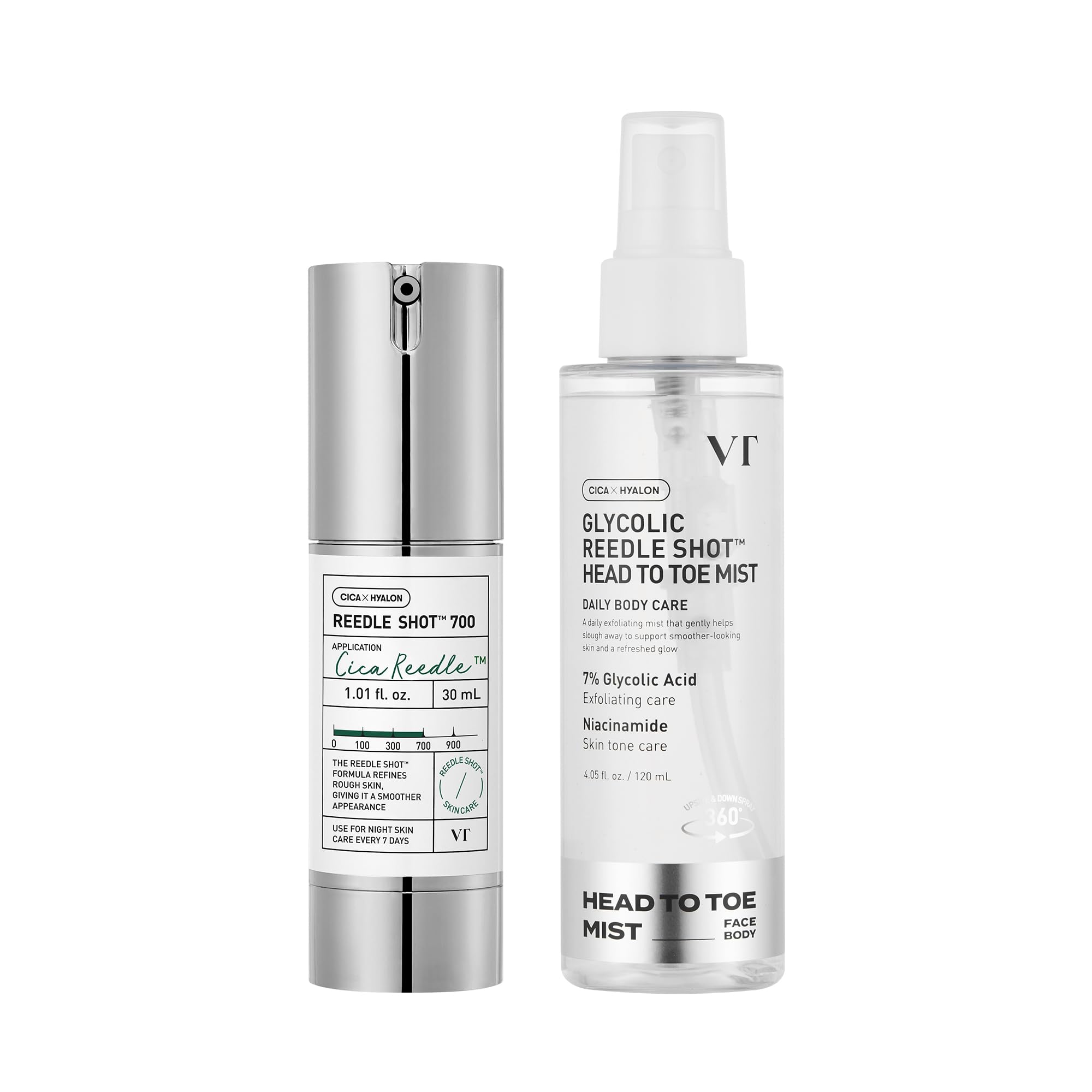 VT COSMETICS Bundle CICA Reedle Shot 700 &amp; 7% Glycolic Acid - VT COSMETICS