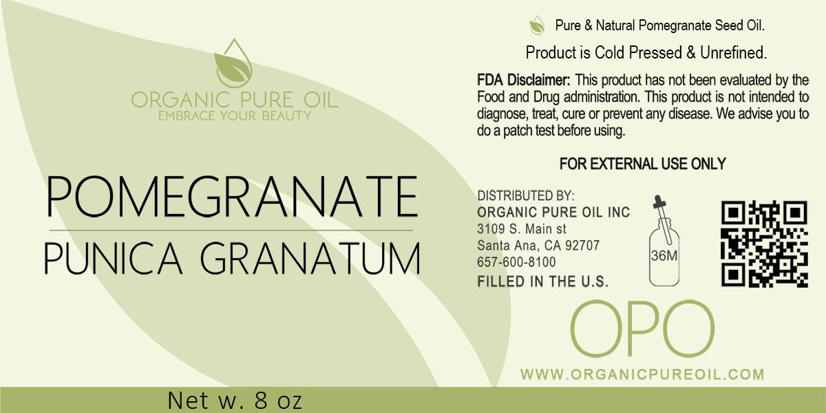 Pomegranate Seed Oil - 8 oz - Pure, Unrefined, Non GMO, Cold Pressed, Sweet Carrier Oil for Hair, Skin Nails Body Face DIY Soaps & More - Hydrate Nourish Replenish Moisturize - Packaging May Vary - OPO Official Product View 3