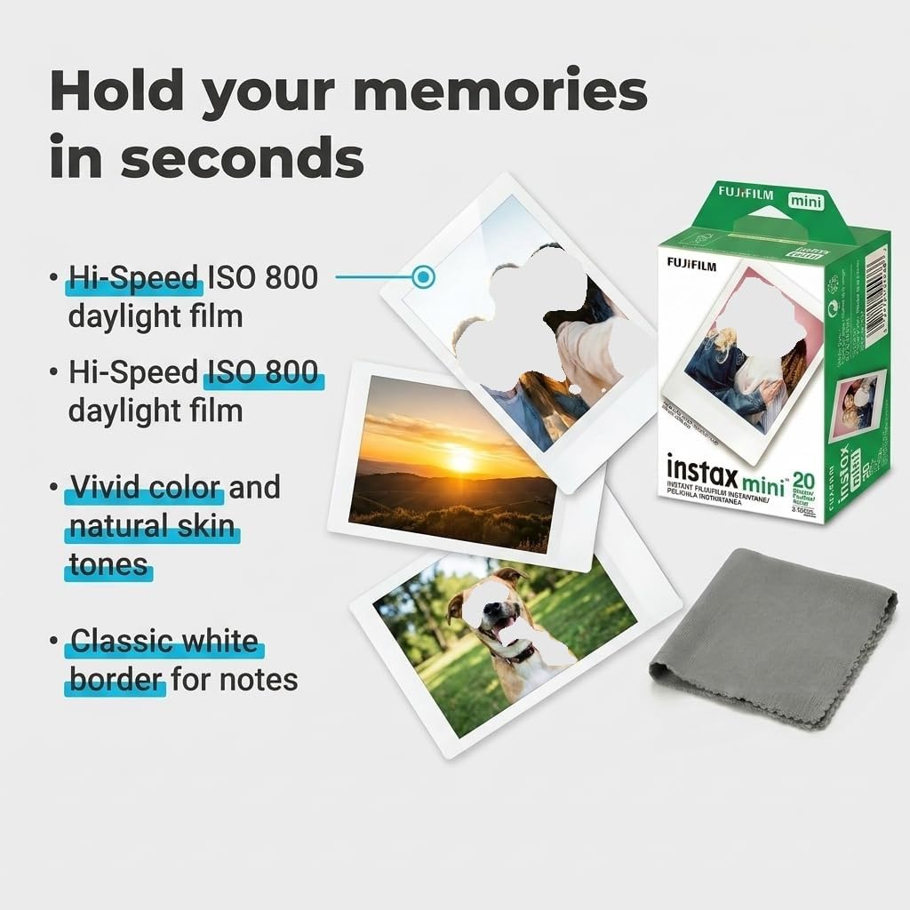 Fujifilm Instax Mini Instant Film, 100 Sheets – White Daylight IS - Fujifilm Official Product View 2