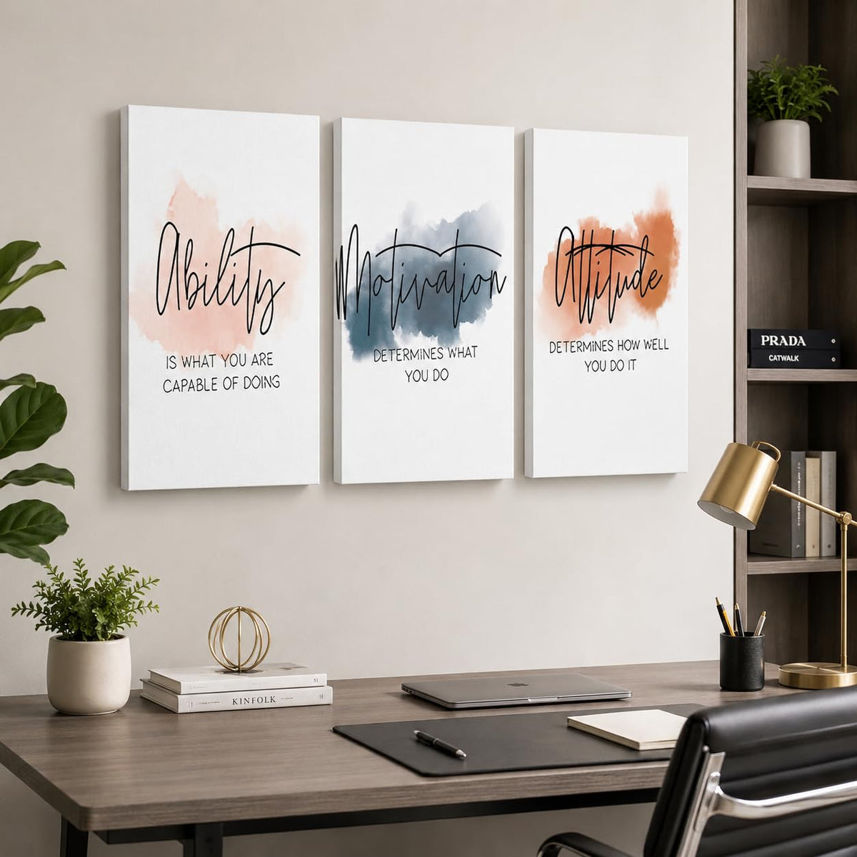 3 Piece Inspirational Canvas Wall Art Quotes Motivational - GUTTATY Official Imagery - 1