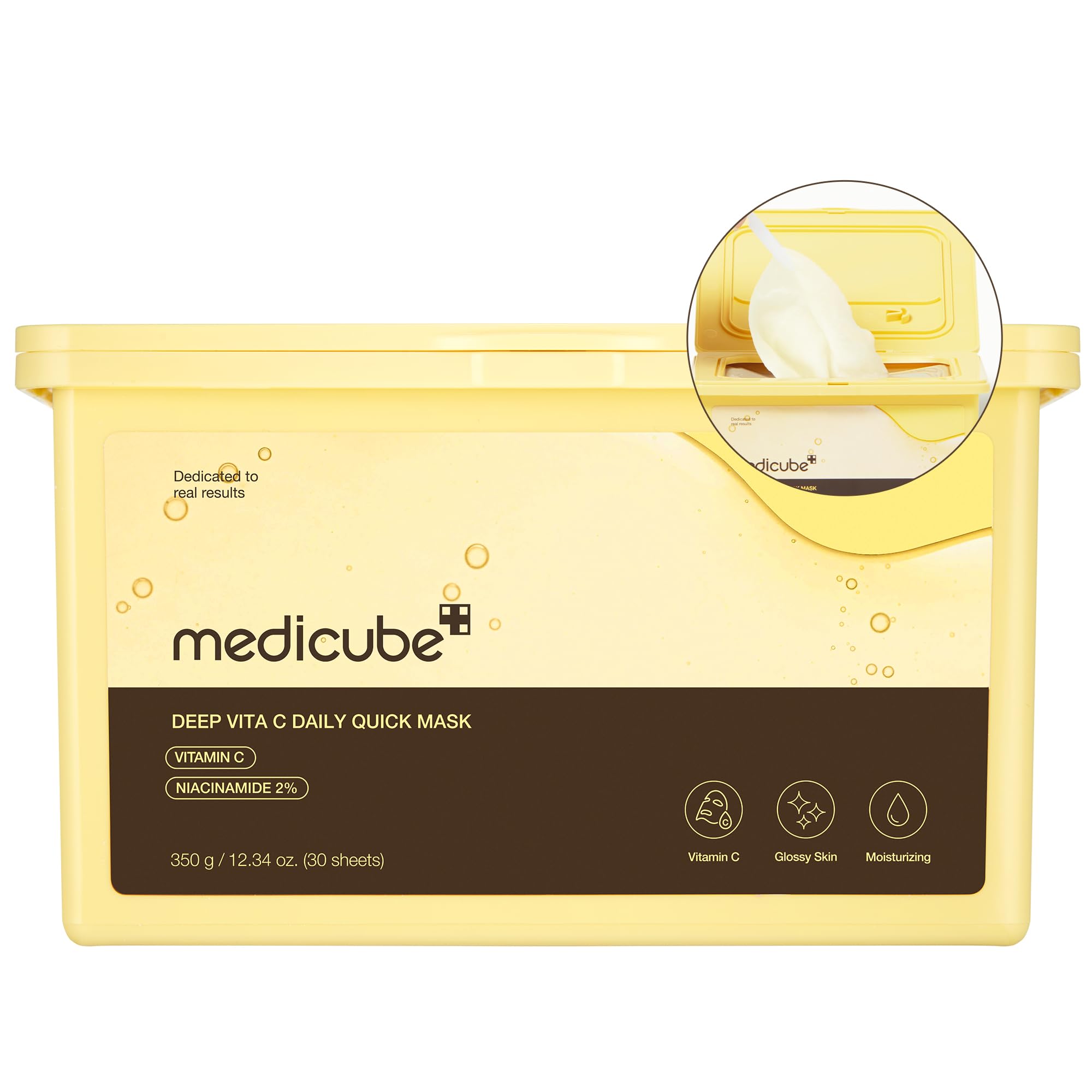 medicube Deep Vita C Daily Quick Sheet Masks, 30 Sheet, Value - medicube
