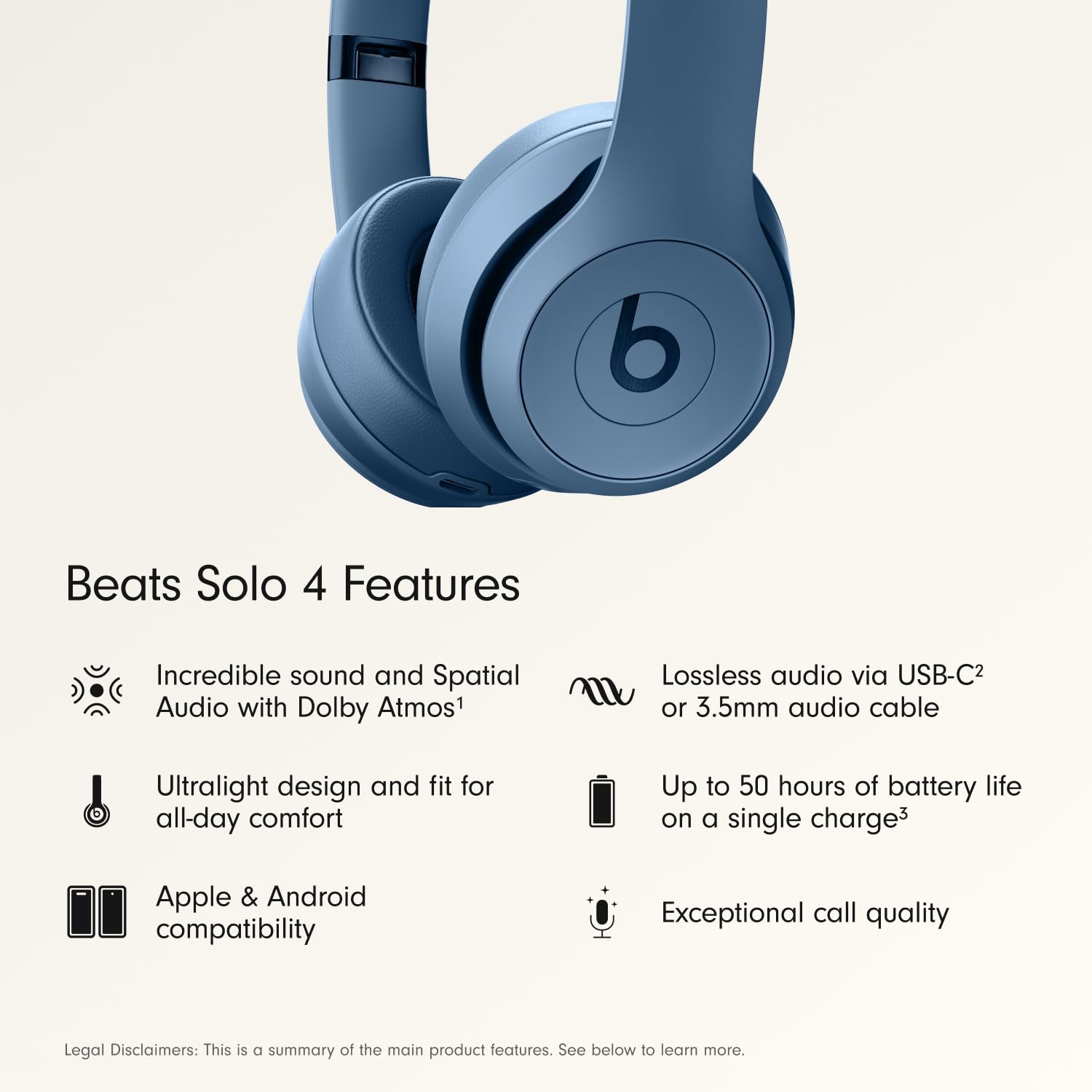 Beats Solo 4 - Wireless On-Ear Bluetooth Headphones, Up to 50-Hou - Beats Official Product View 2