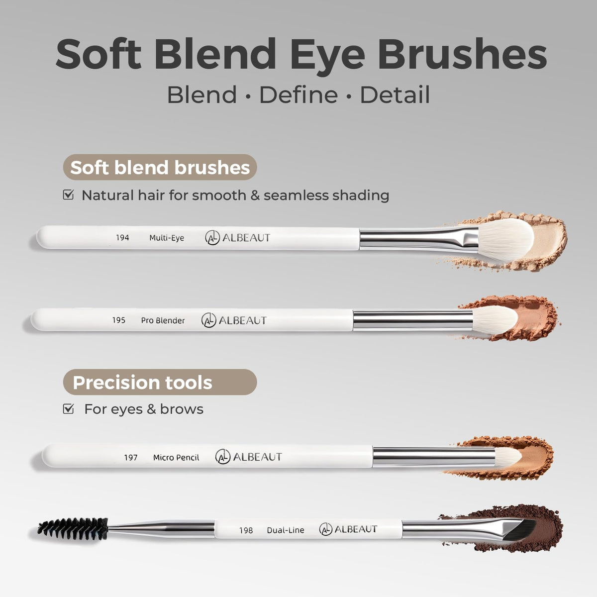 Makeup Brushes Set Albeaut 7Pcs Face Eyeshadow Brushes Kit - ALBEAUT Official Imagery - 6
