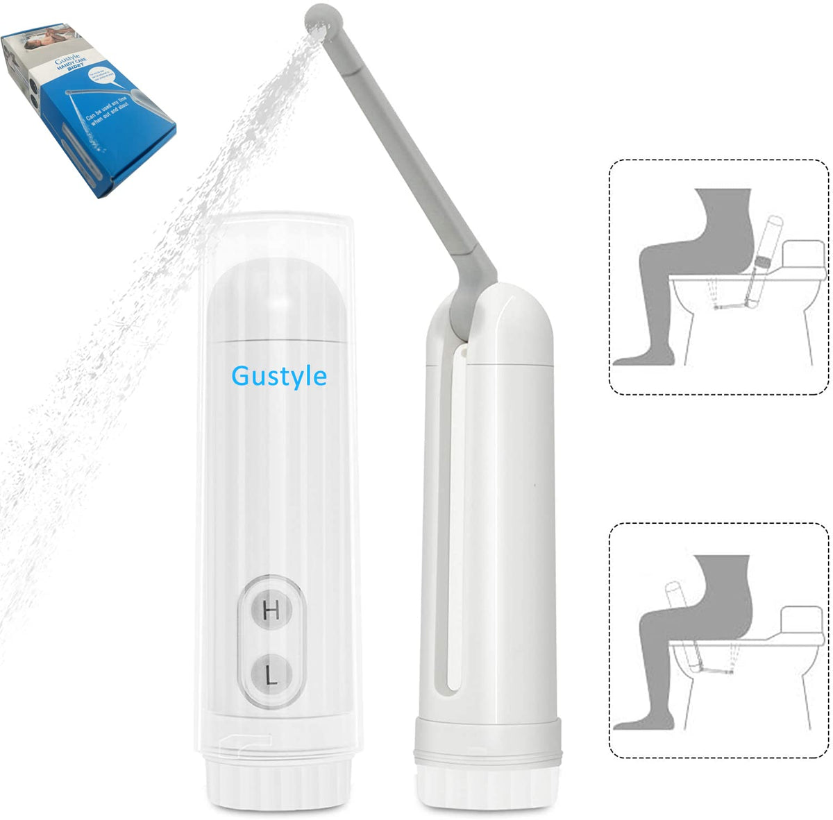 Portable Travel Bidet by GUSTYLE IPX6 Waterproof Electric - GUSTYLE Official Imagery - 1