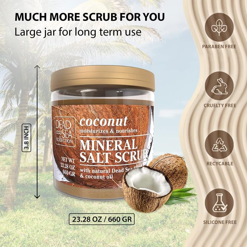 Dead Sea Collection Coconut Salt Scrub – Exfoliating Body Scrub - Product Imagery