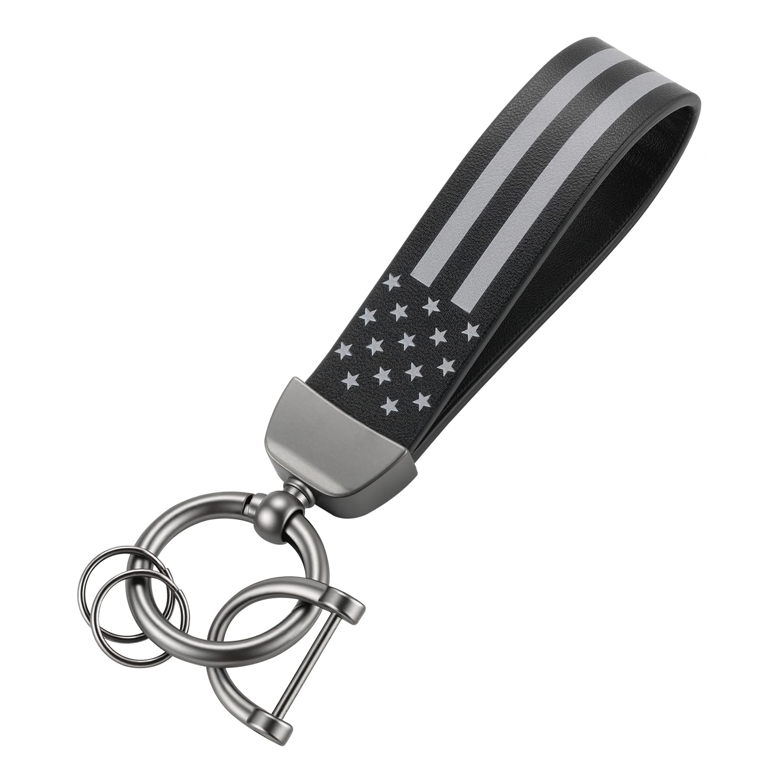 JUSTTOP Leather Keychain, Car Key Chain with Anti-Lost D-Ring and - JUSTTOP Official Product View 8