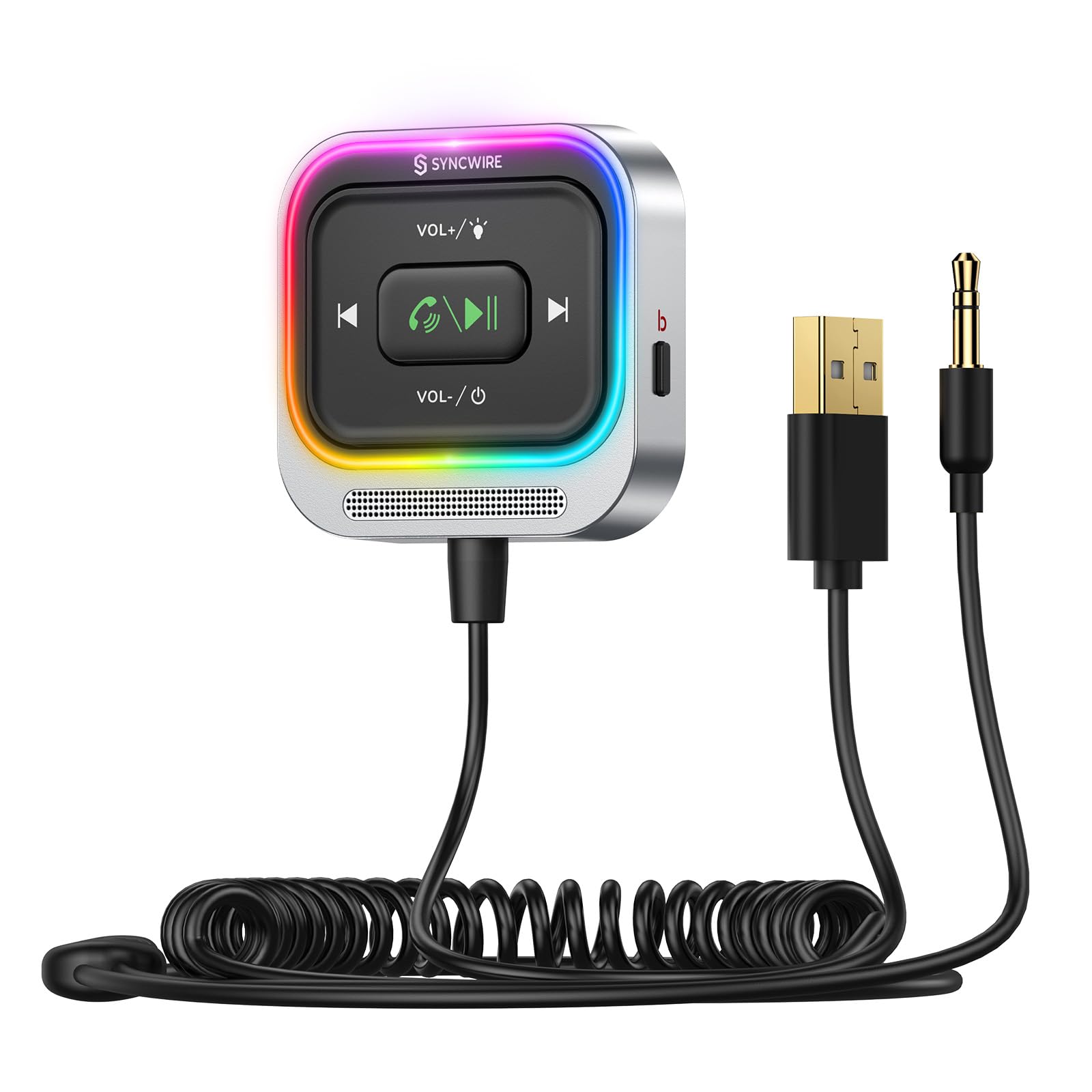 Syncwire Bluetooth 5.4 Receiver 3.5mm Aux Car Adapter Bluetooth R by SYNCWIRE - Angle View 1