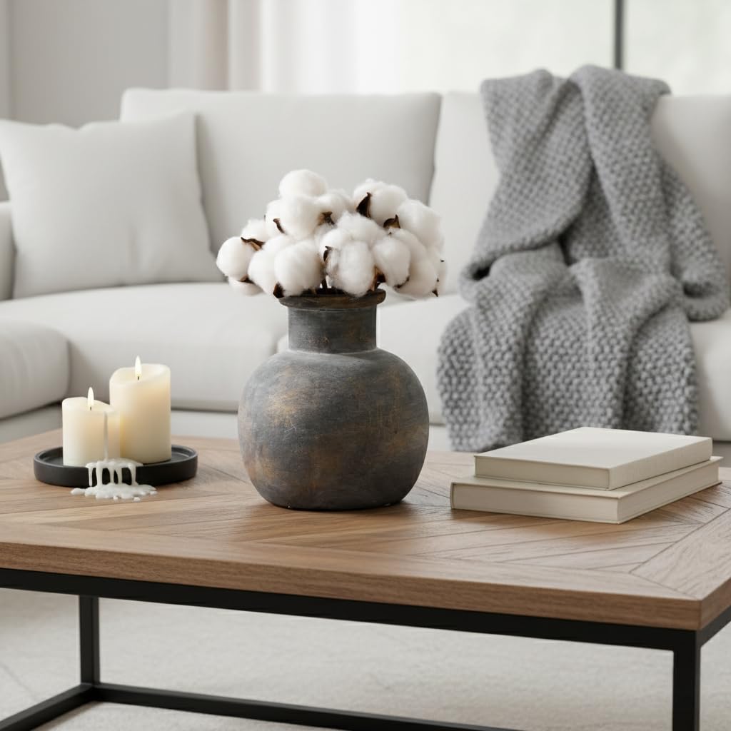 SIDUCAL Ceramic Rustic Farmhouse Vase - SIDUCAL Official Imagery - 6