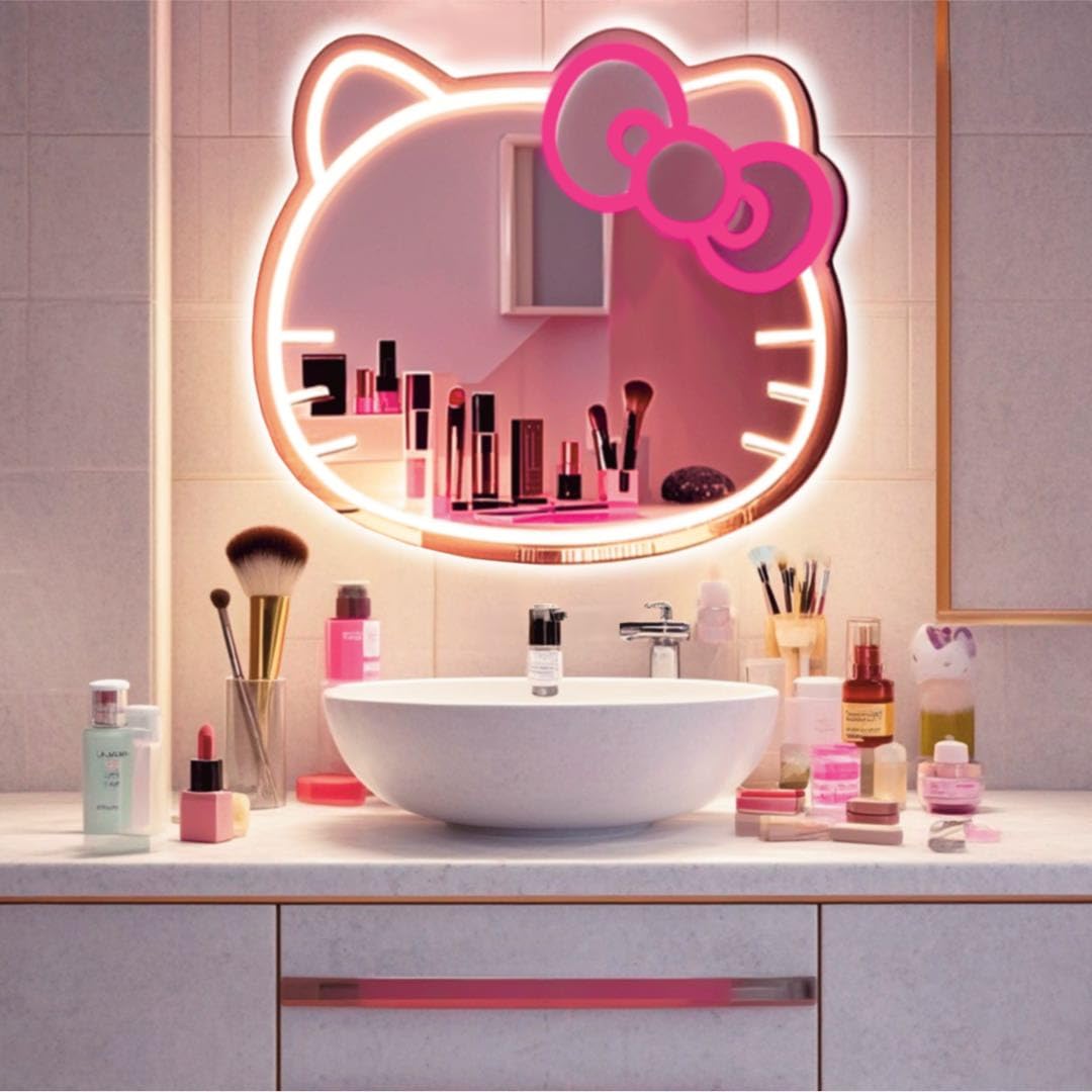 GALLIA Anime Hello Kit Mirror Vanity Neon Mirror with - GALLIA Official Imagery - 1