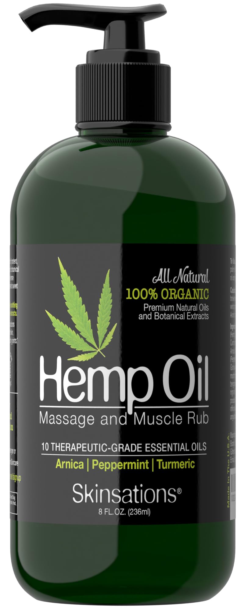 Hemp Massage Oil Sore Muscle Rub 100 Organic Relief with - Skinsations Official Imagery - 1