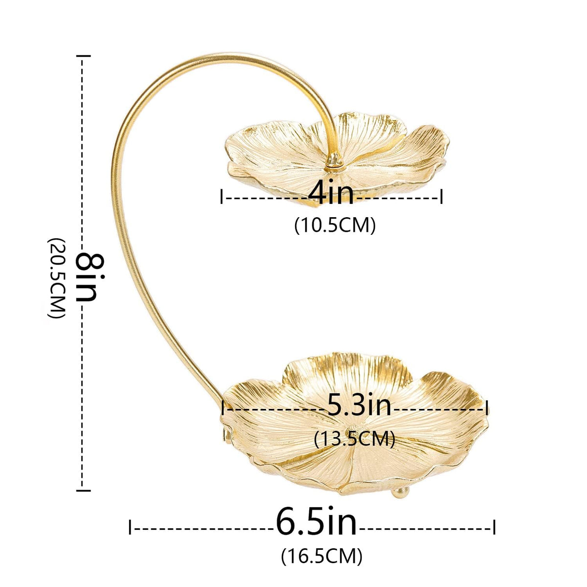 Double layer Gold Lotus Leaf Jewelry Tray for Necklace Ring - SOFFEE DESIGN Official Imagery - 4
