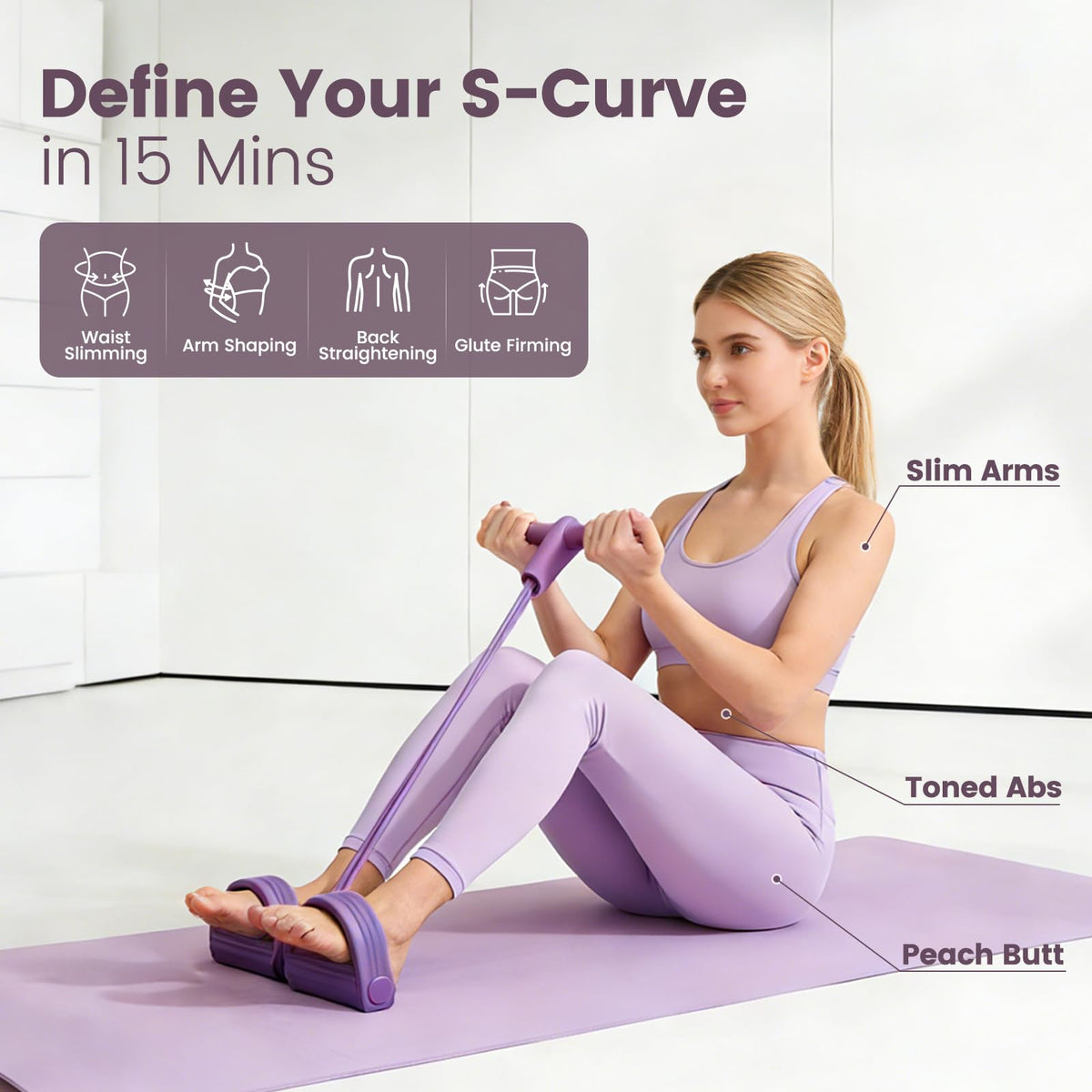 Home Workout Equipment for Women Pedal Resistance Band with - ViraAxis Official Imagery - 5
