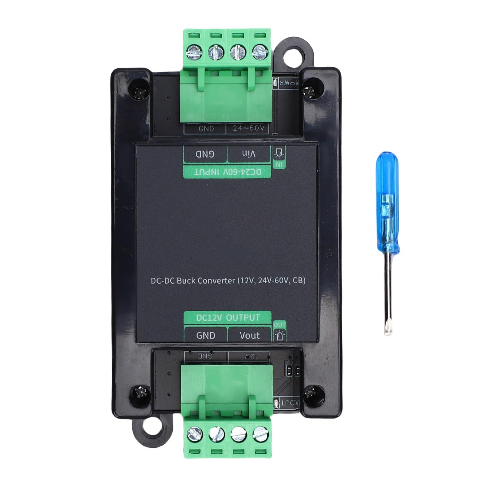 OPPWONG DC to DC Power Converter, 24 60V to 12V Step Down Voltage Converter, 5.08mm Terminal Block with Guide Rail Mount, Ideal for Flexible Connections