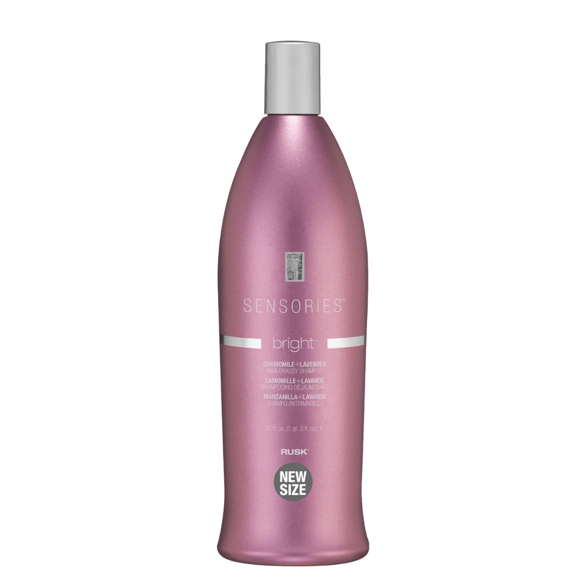 RUSK Sensories Bright Chamomile and Lavender Brightening Shampoo, Color-Enhancing Conditioner Improves Color and Tone for, Dull Silver, Gray or White Hair, 35 fl. oz