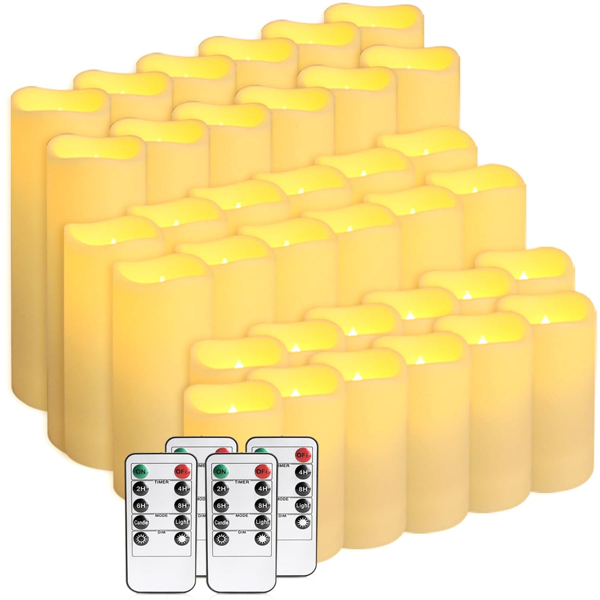 36 Pack Flameless LED Candles Remote Timer Waterproof - ECLHTLNY Official Imagery - 1