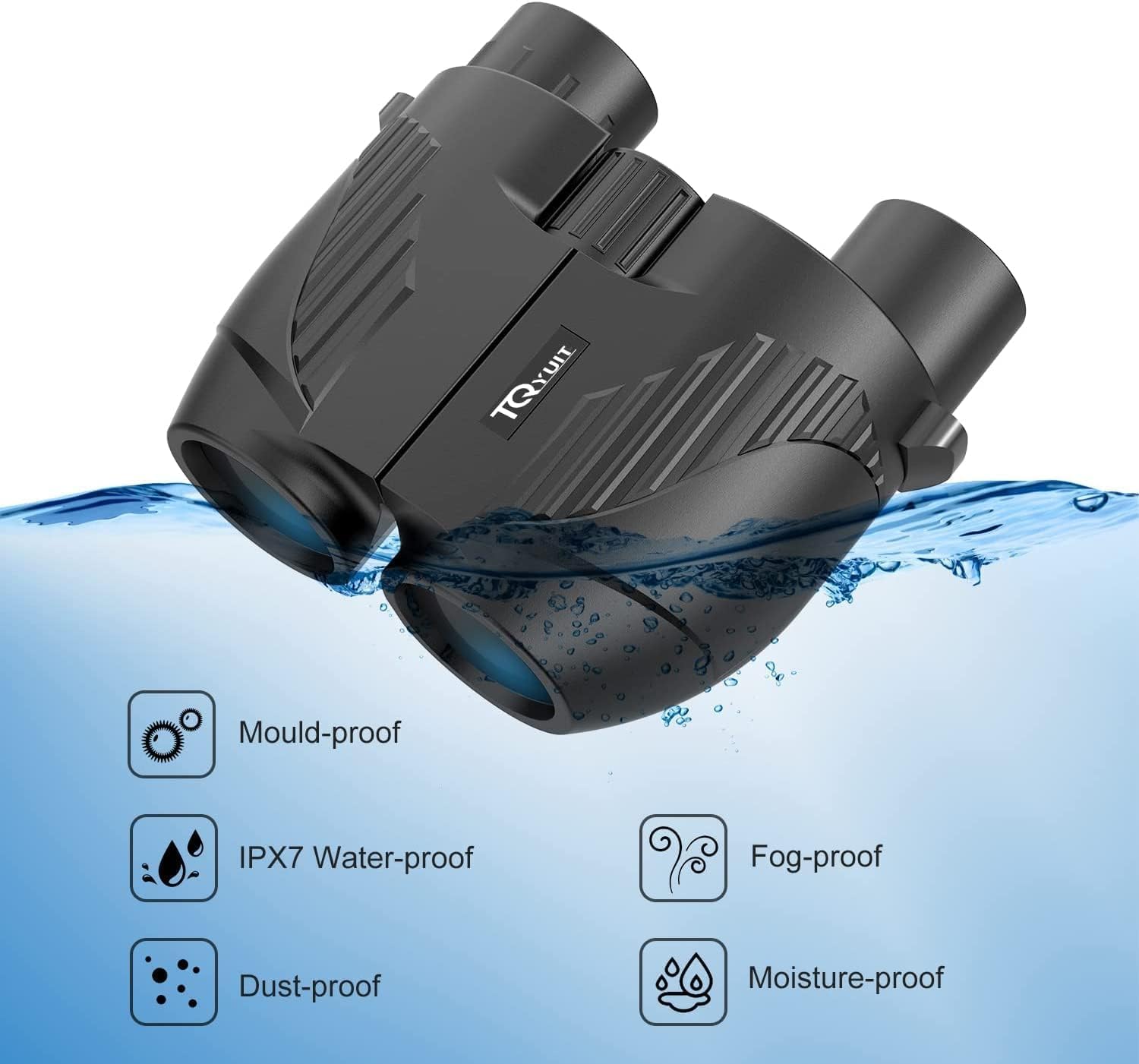 Poazork 20x25 compact waterproof binoculars for adults with large eyepiece and easy focus, ideal for outdoor viewing.
