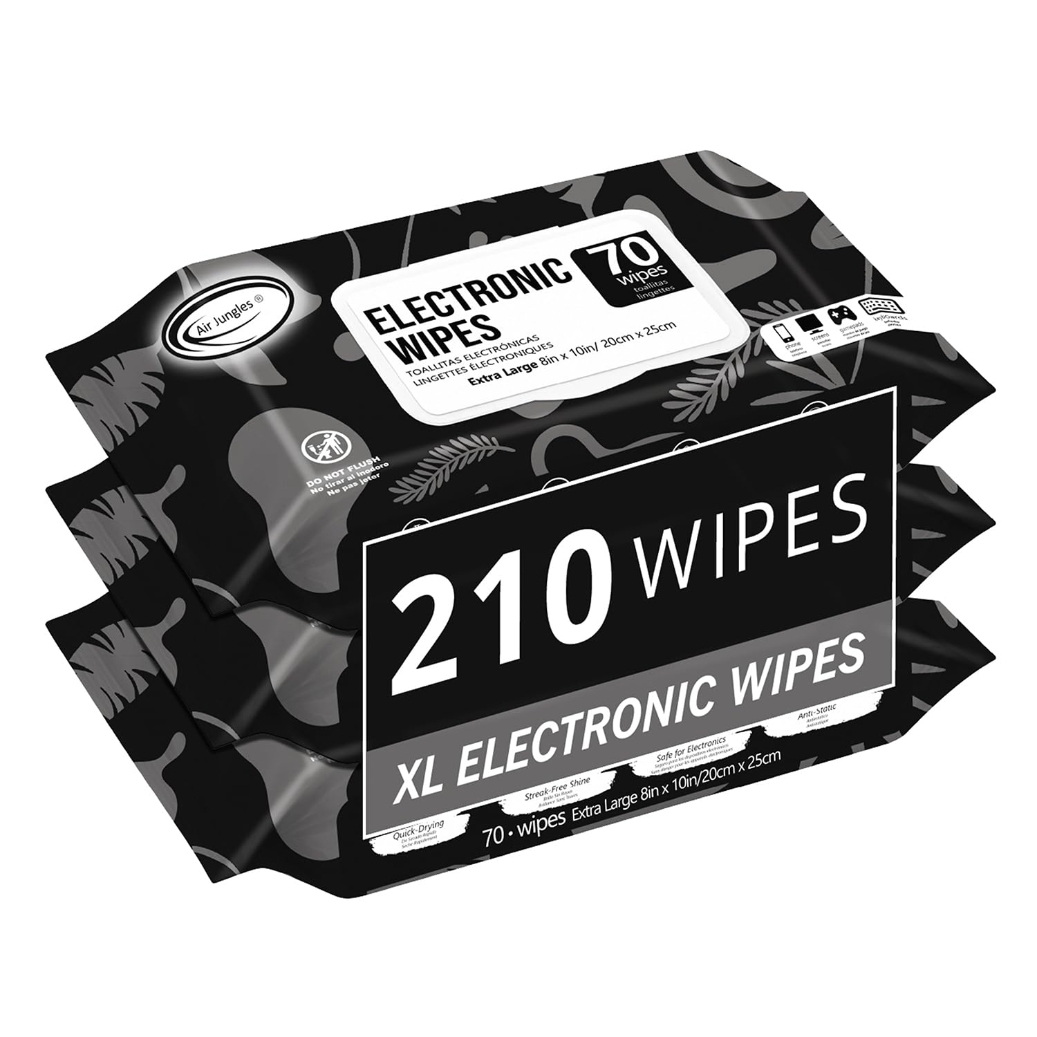 Air Jungles Electronic Wipes Screen Cleaner 70 Count, XL 8x10 Inc by Air Jungles - Angle View 10
