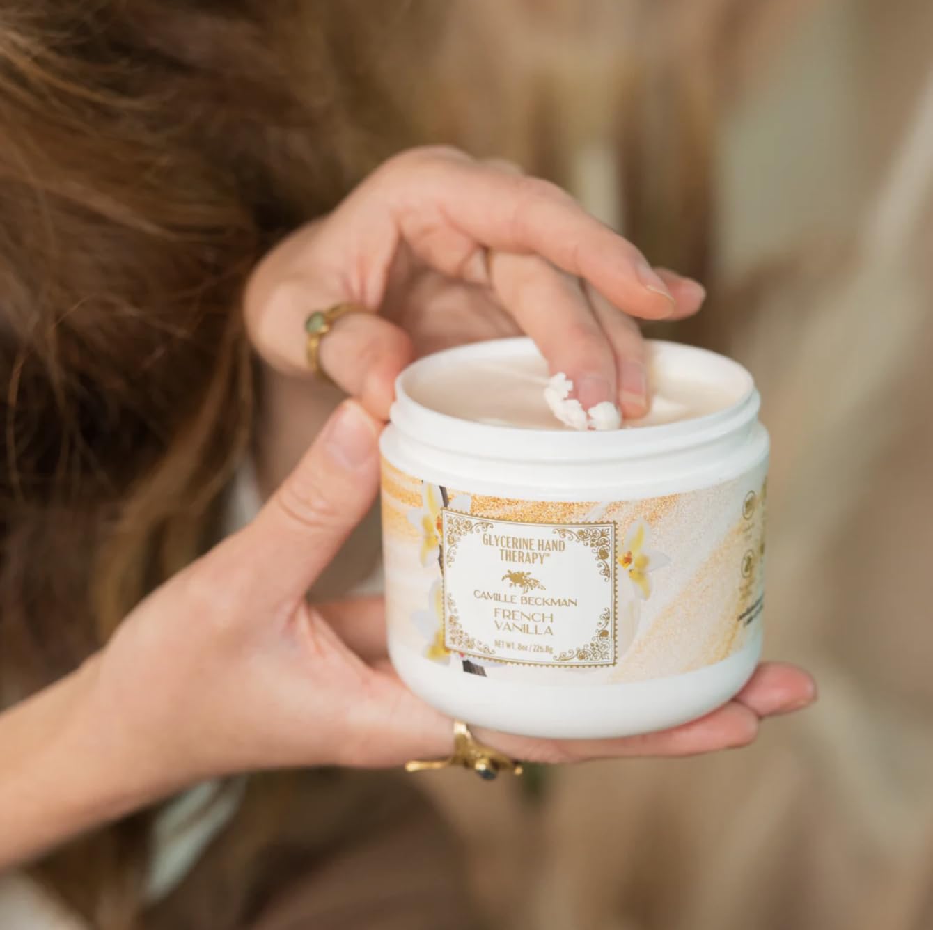 Camille Beckman Glycerine Hand Therapy Cream, French Vanilla, 8 - Camille Beckman
