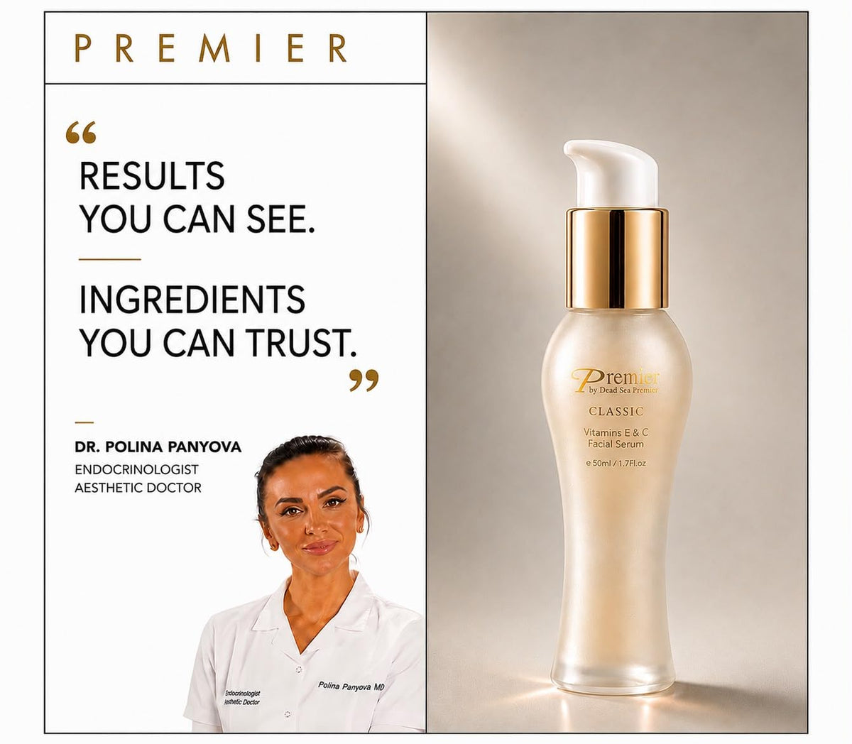 Premier Dead Sea Vitamin C Serum for Face Brightening 1 7 Fl - Premier Official Imagery - 6
