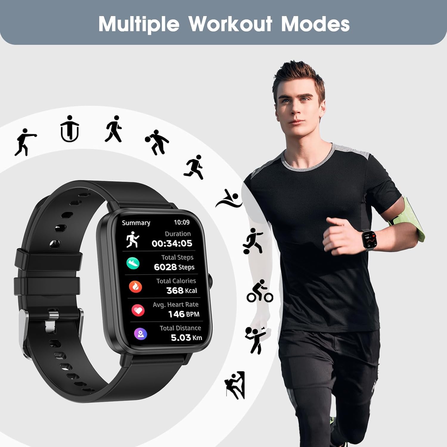 FTTMWTAG Smart Watch  : 1.85" Waterproof Fitness Trackers with 24-Hour - View 6