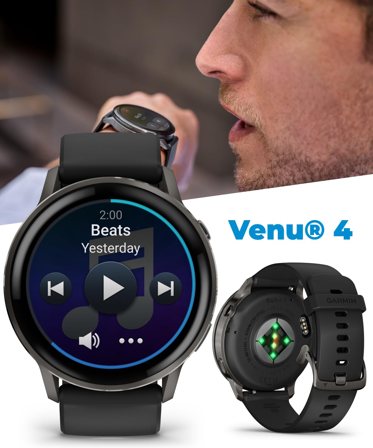 Garmin Venu 4 45mm AMOLED Advanced Health & Fitness GPS Smartwatch, Br - View 4
