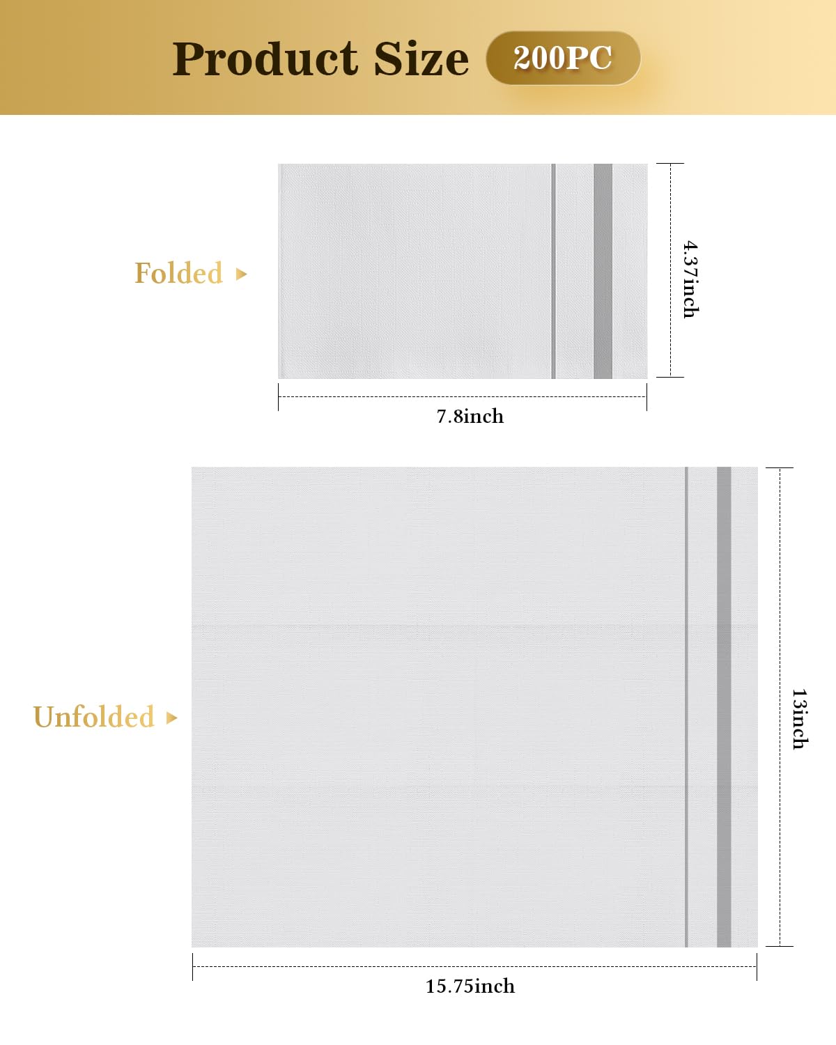 Goodluck 200 Pack 3-Ply Disposable Napkins - Soft & Absorbent - Goodluck Official Product View 2