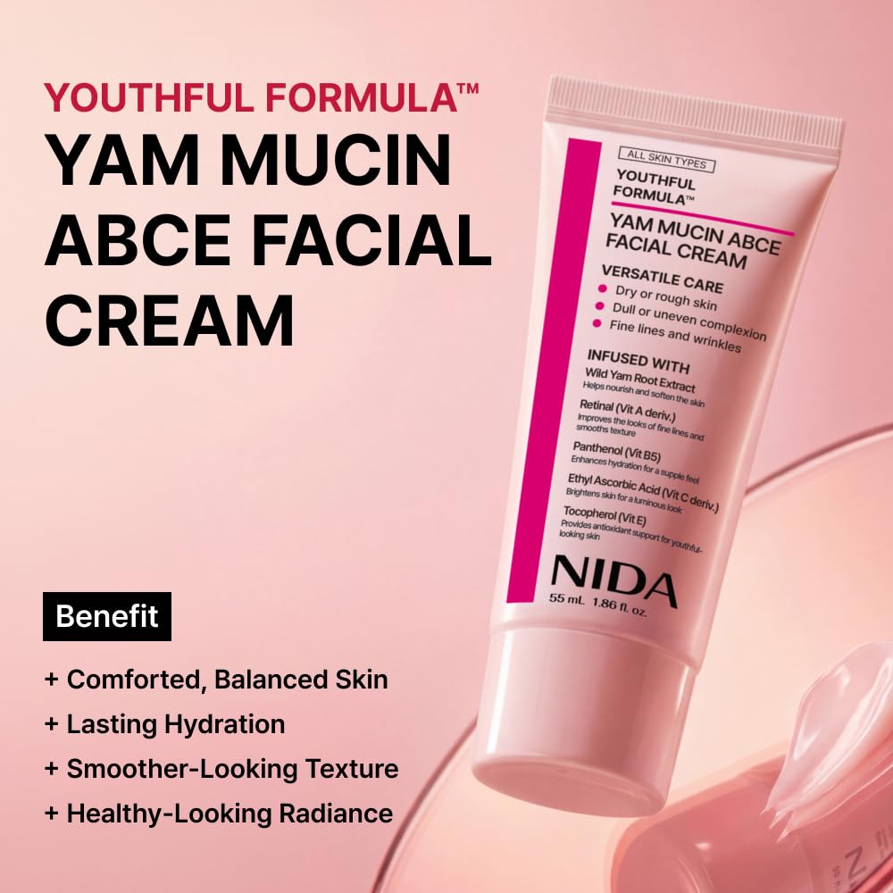 NIDA Youthful Formula™ Yam Mucin ABCE Facial Cream - Wild Yam Root Extract & - NIDA Official Product View 3