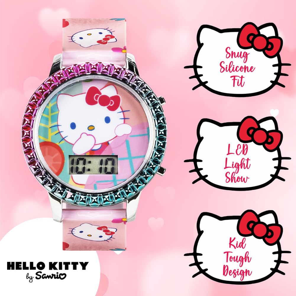 Accutime Sanrio Hello Kitty Girls' Digital LCD Quartz Watch with Pink - View 2