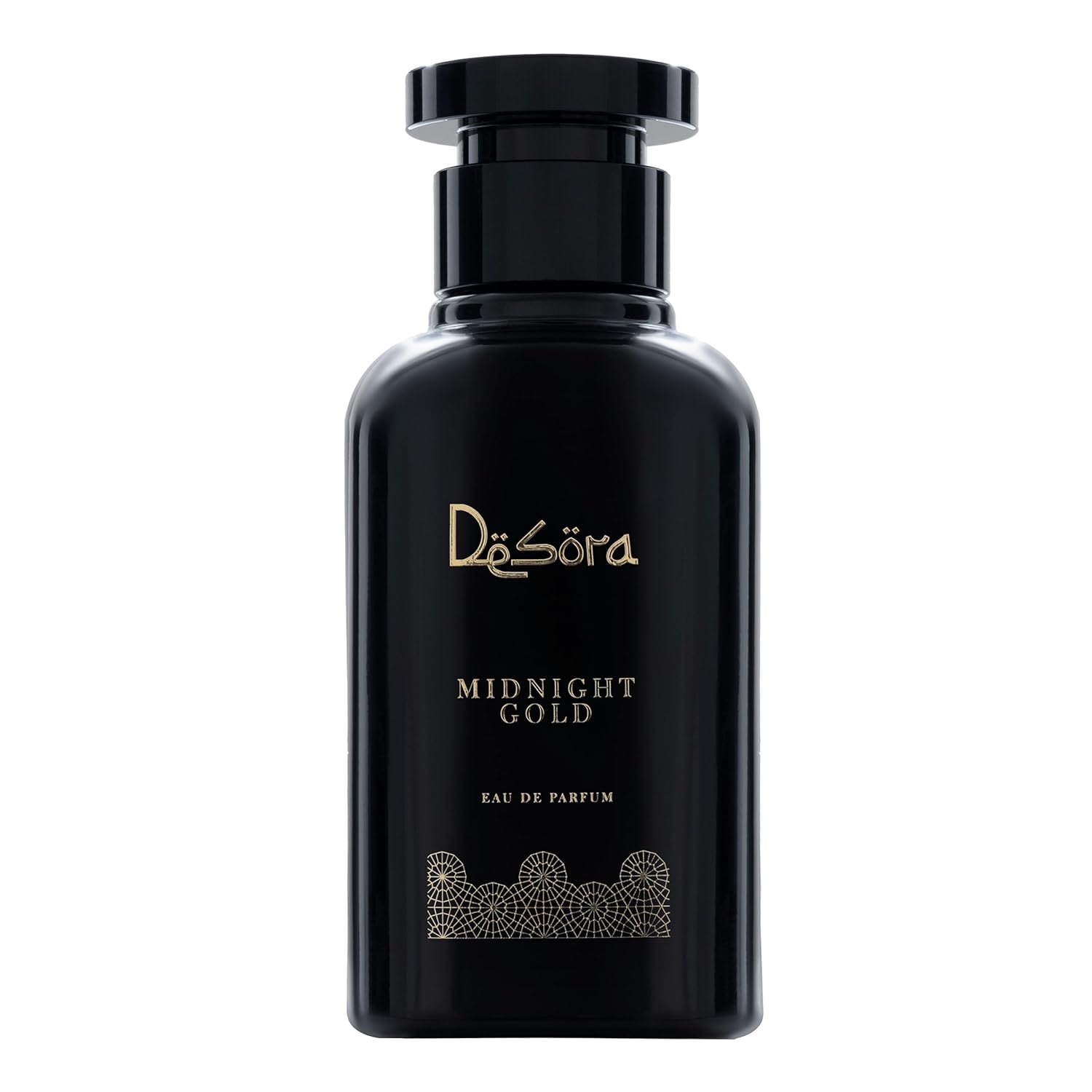 Desora Midnight Gold unisex Eau de Parfum with grapefruit and patchouli, 3.4 oz long-lasting perfume for men and women