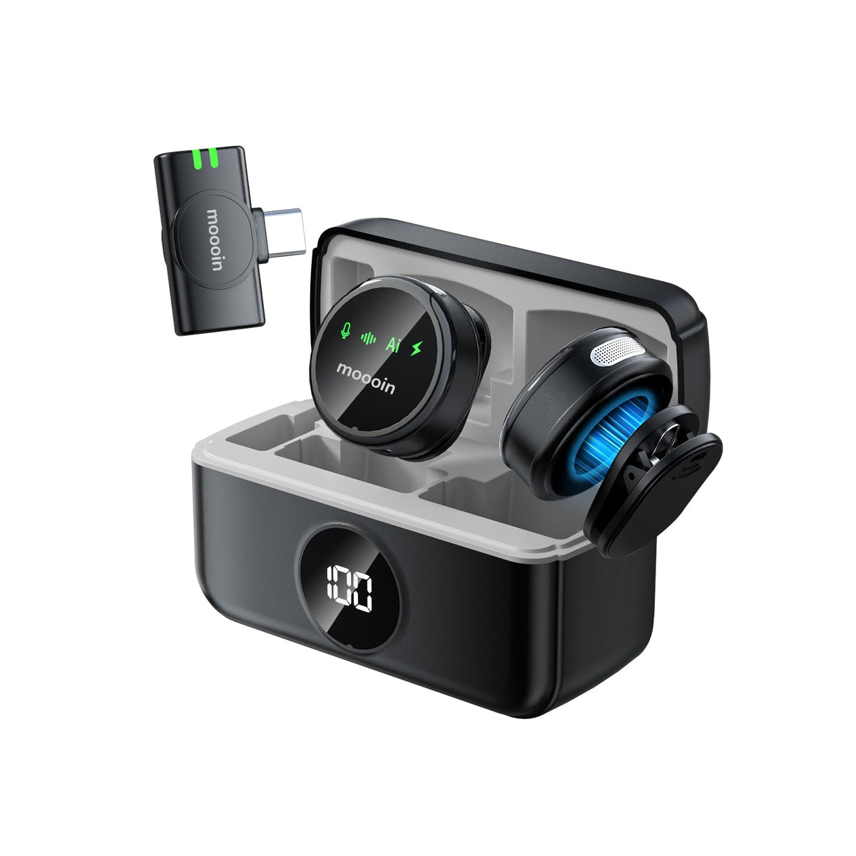Wireless Lavalier Microphone for iPhone AI Noise Reduction - Moooin Official Imagery - 2
