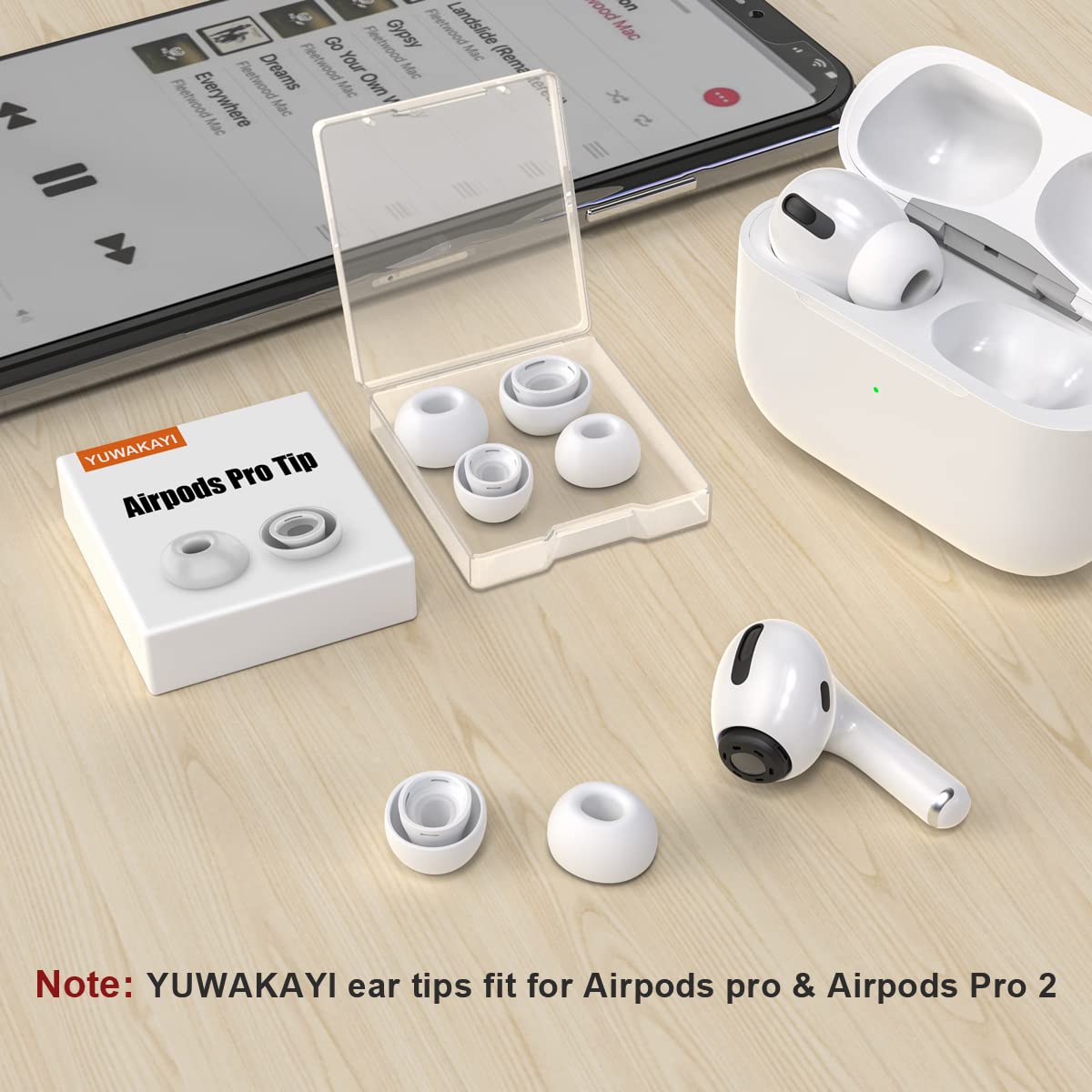 3 Pairs Replacement Ear Tips for AirPods Pro 2nd & 1st(Medium, White)