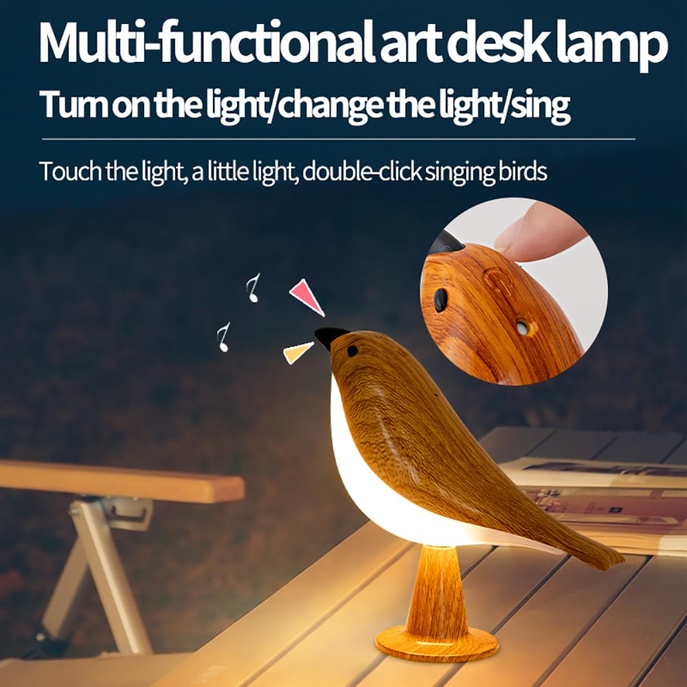 Xhope4u Bird Table Lamp with Remote & Touch Control | 3 Color Temperat - View 2