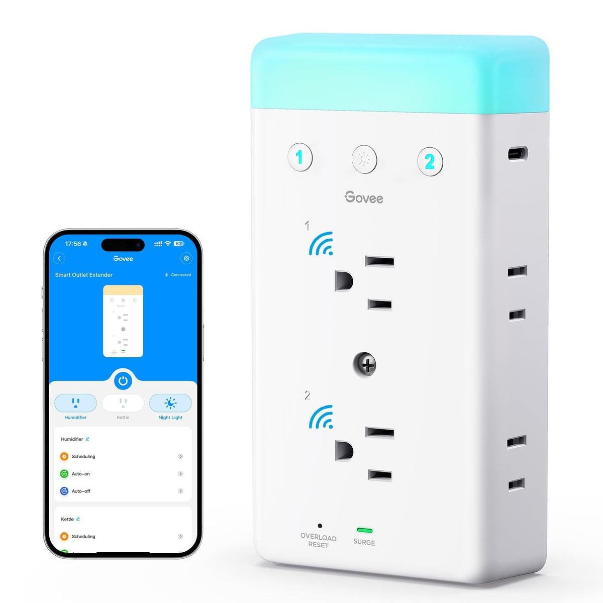 Govee Smart Plug Outlet Extender 3 Sided Power Strips with - Premium Selection Official Imagery - 2