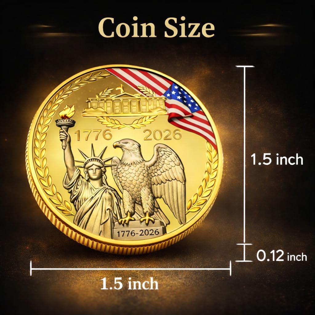 250th Anniversary USA Coin Set 4PCS Patriotic Challenge - Mascotwish Official Imagery - 3