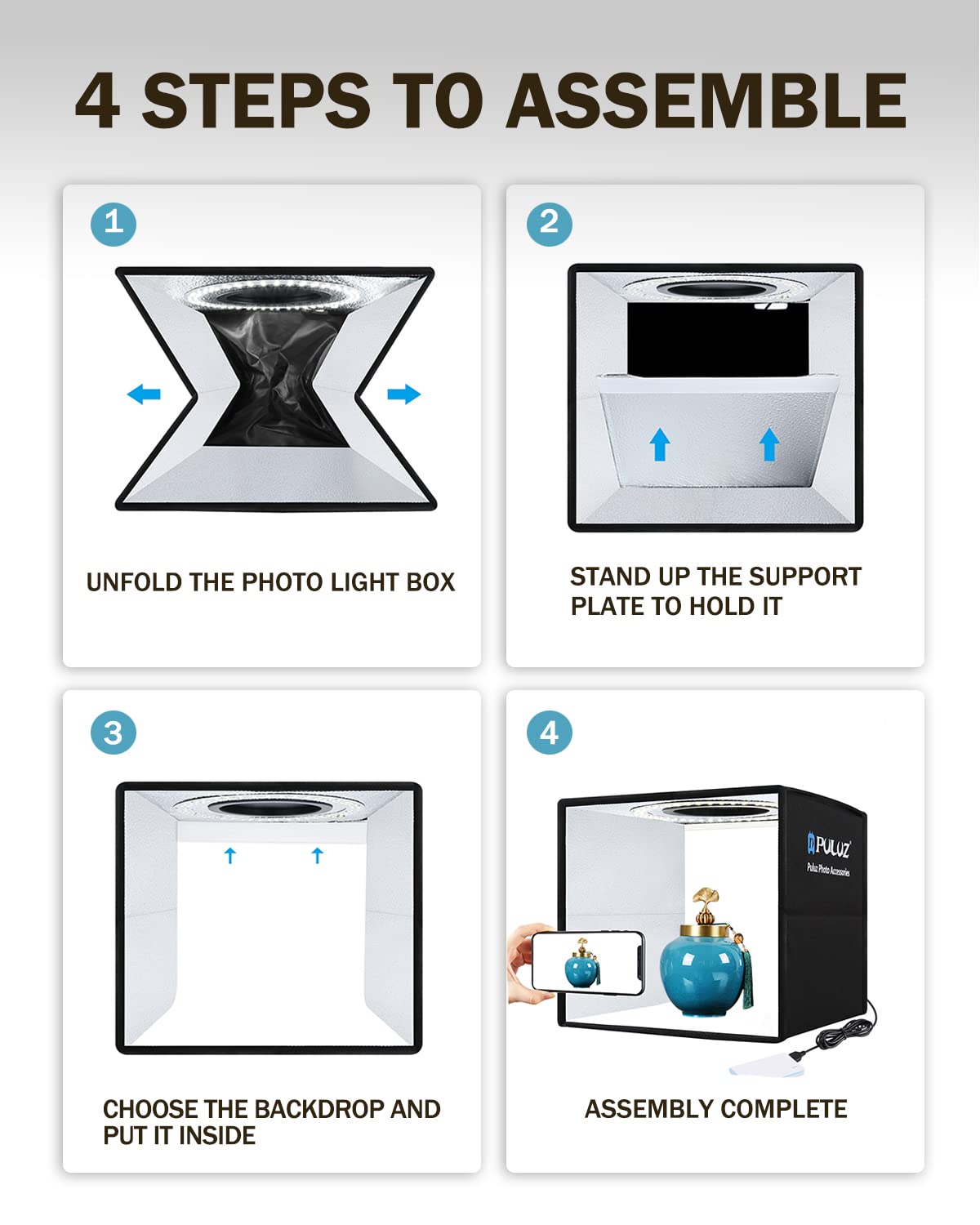 PULUZ 9 8 25cm Foldable Portable Photo Studio Light Box - PULUZ Official Imagery - 7
