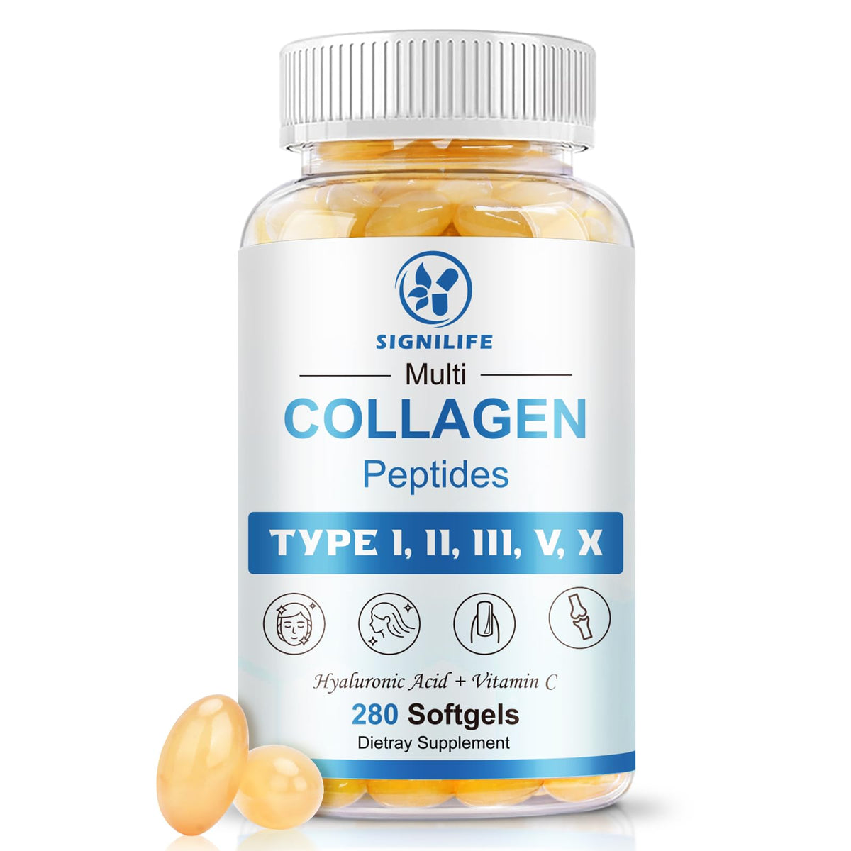 Multi Collagen Peptides for Women Men Type I II III V X - SIGNILIFE Official Imagery - 2