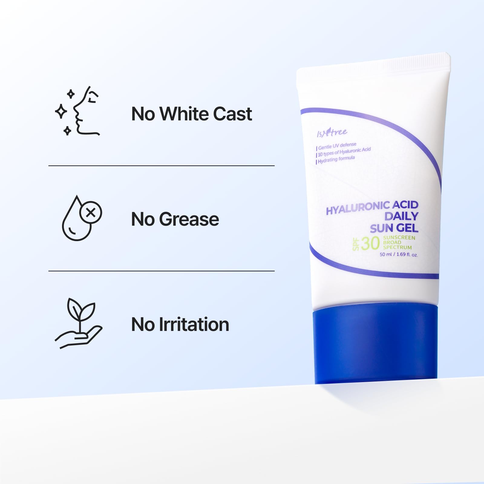 ISNTREE Hyaluronic Acid Daily Sun Gel SPF 30 - Korean Face Sunscreen with Hyaluronic - IsNtree Official Product View 4
